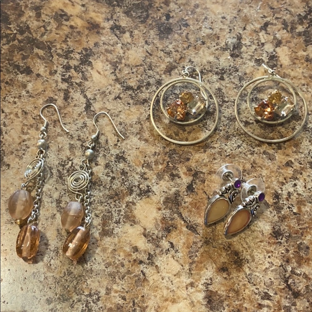 Orange earring lot